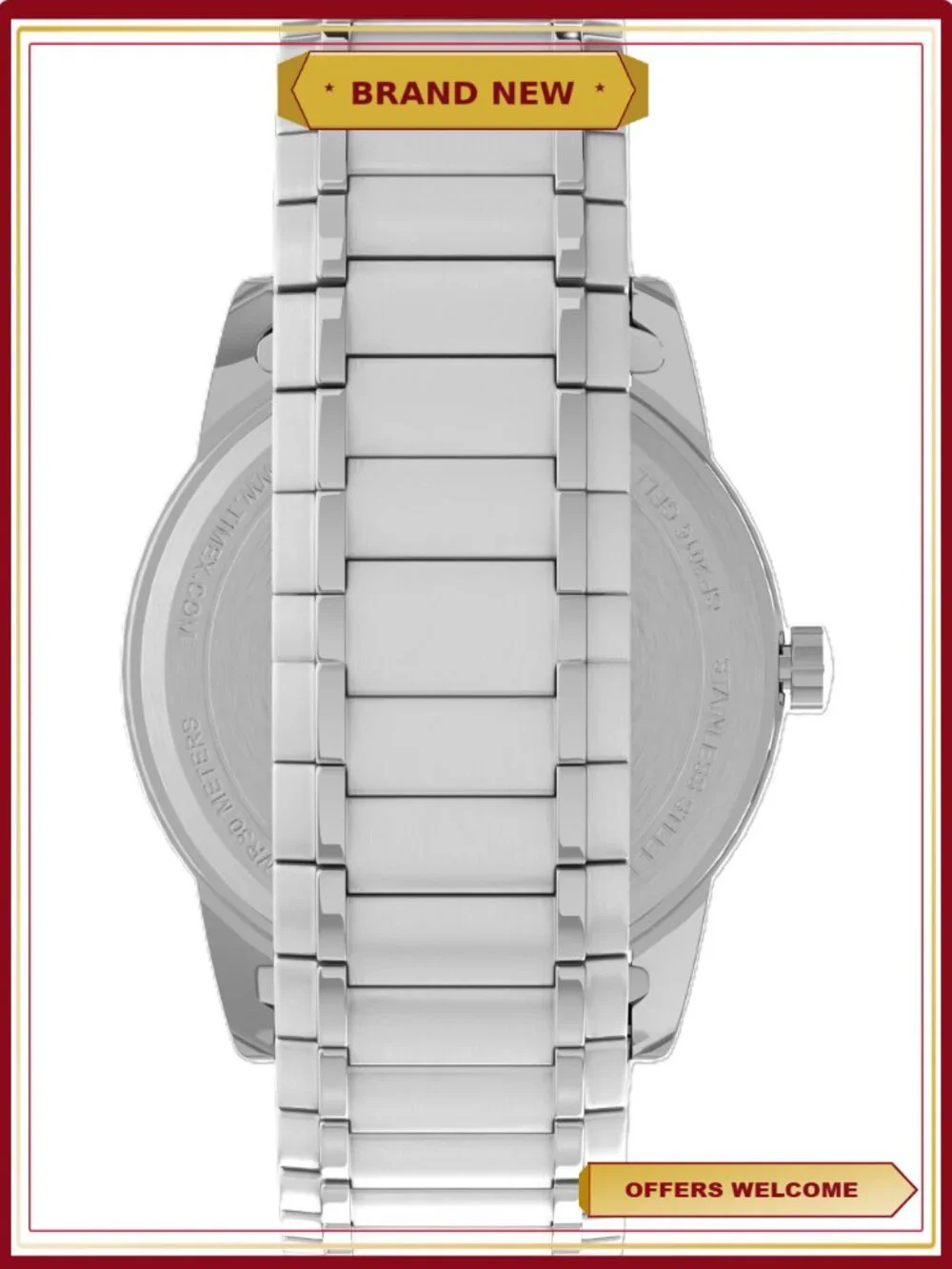 Men's Silver Analog Wristwatch with Date, Water Resistant